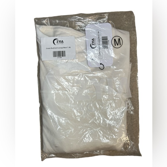 Cream Boyfriend Lounge Mesh T Shirt ZYIA medium NWT 2131 - Picture 14 of 14